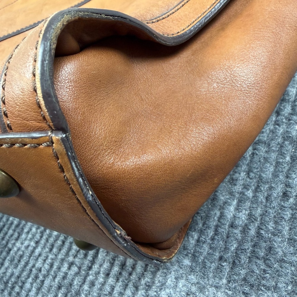 Fossil Long Live Vintage Leather Tote Bag Womens Brown Key Lock Satchel Handbag - Picture 16 of 16